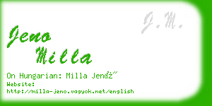jeno milla business card